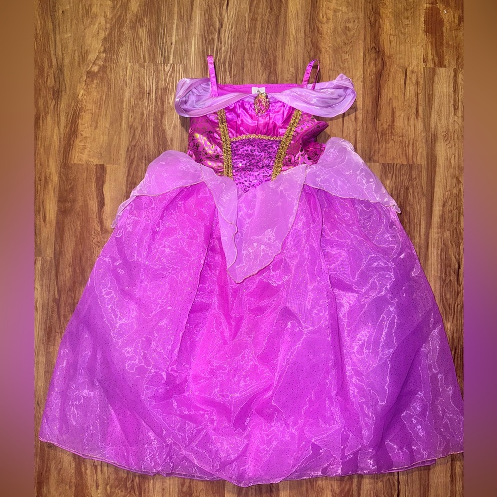 Girls SZ 13 Disney Parks Disneyland Bibbidi Bobbidi Boutique Aurora Costume Dres
